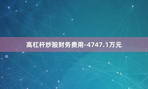 高杠杆炒股财务费用-4747.1万元