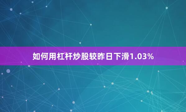 如何用杠杆炒股较昨日下滑1.03%